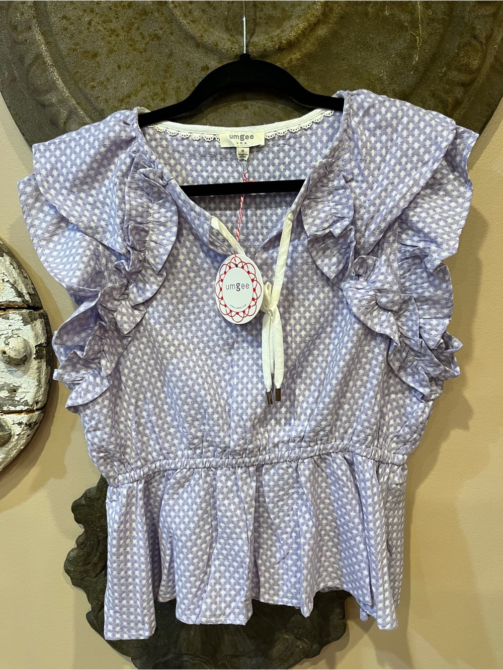 Umgee Lavender Ruffle Peplum Top